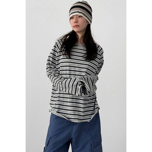 男装东大门长袖T恤stripe