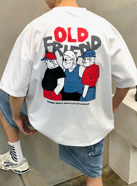 男装东大门短袖T恤漫画人