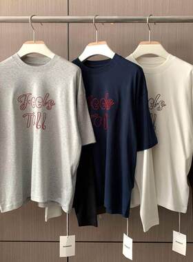 小北韩国代购男装东大门长袖T恤SIGNIGT假两件锁链撞色减龄日常