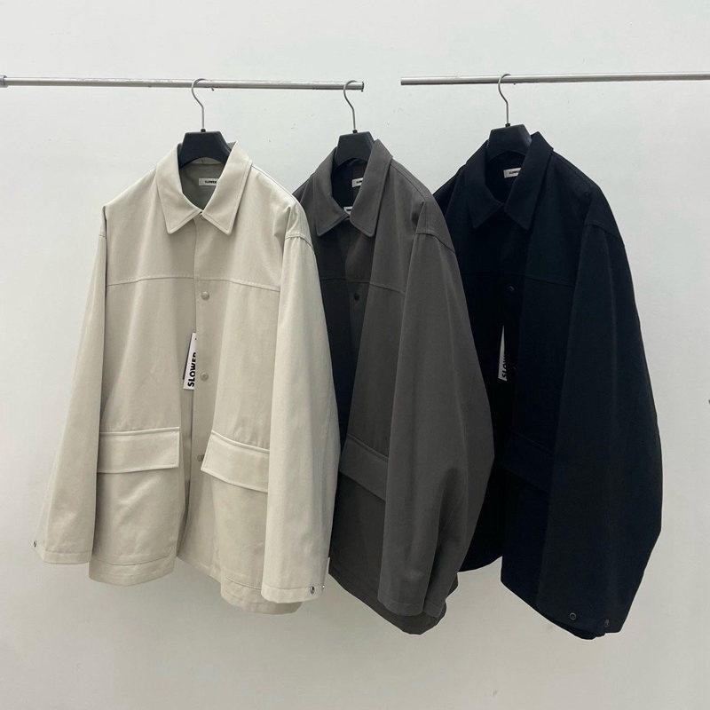 小北韩国代购男装东大门slower翻领阔版立体大口袋工装夹克外套