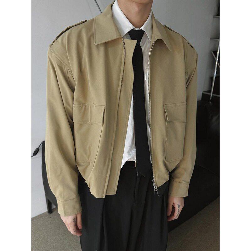 小北韩国代购男装东大门ins老钱风立体口袋春装夹克外套潮牌