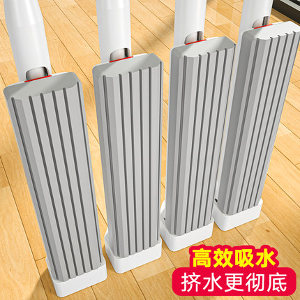 海绵拖把免手洗家用一拖净2024新款滚轮式吸水拖地神器大号胶棉拖