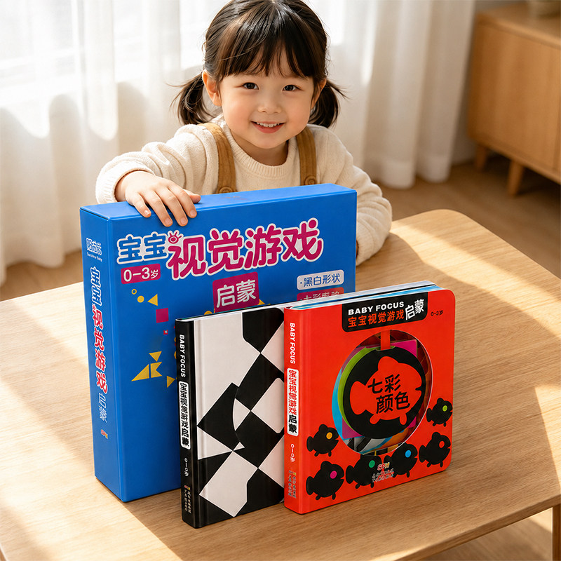 宝宝视觉游戏&middot;启蒙 全2册认知幼儿早教书0-3岁卡片撕不烂早教绘本儿童书读物启蒙早教益智交通动物婴儿书翻翻看 宝宝看图识物识字