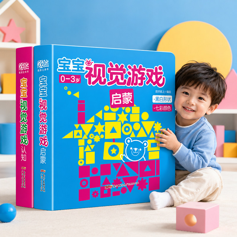 宝宝视觉游戏&middot;认知 全2册认知幼儿早教书0-3岁卡片撕不烂早教绘本儿童书读物启蒙早教益智交通动物婴儿书翻翻看 宝宝看图识物识字