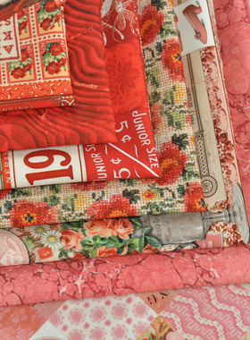 美国进口棉布 Curated In Color 28色布组 复古图案布料