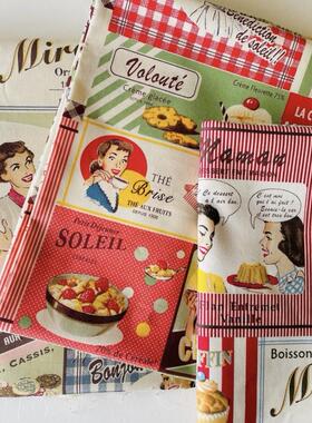 日本进口棉布 YUWA 复古时尚法式甜品 1/4码 拼布印染布料