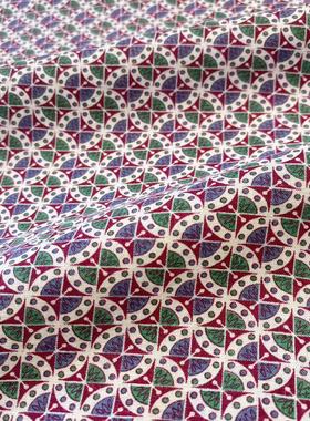 【收藏】1940年代美国制造 原版古董布料 紫色系 C029