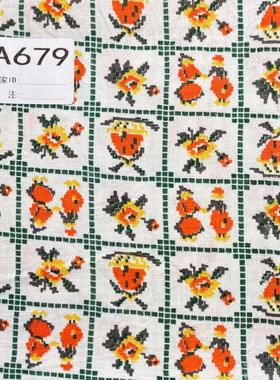 【收藏】1930年代美国制造 原版古董布料 黄色系 A679