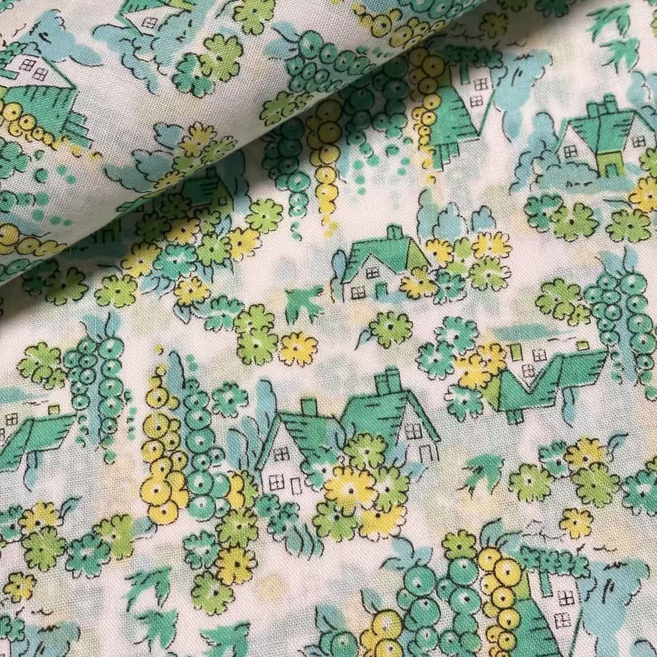 【收藏】1940年美国制造 原版古董布料 大尺寸可连裁 A746