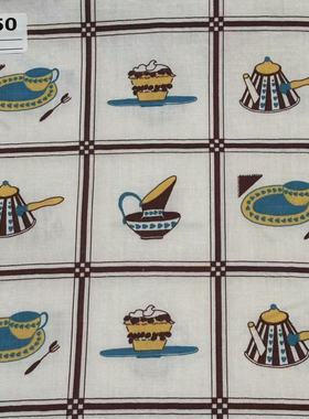 【收藏】1940年代美国制造 原版古董布料 黄色系 C050