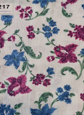 【收藏】1930年美国制造 原版古董布料 可连裁 蓝色系 C217