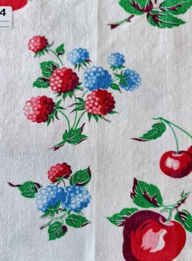 【收藏】1930年美国制造 原版古董布料 可连裁 红色系  C164