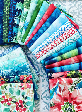 美国进口棉布 手工diy圣诞 布料 Starflower christmas 28色 布组