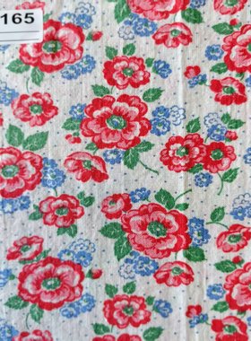 【收藏】1930年美国制造 原版古董布料 可连裁 红色系 C165