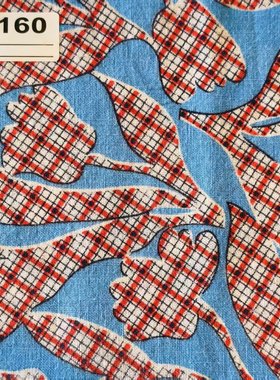 【收藏】1930年美国制造 原版古董布料 可连裁 蓝色系 C160