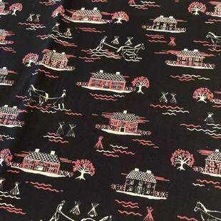 收藏 大尺寸可连裁 1940年美国制造 古董布料 A740 原版