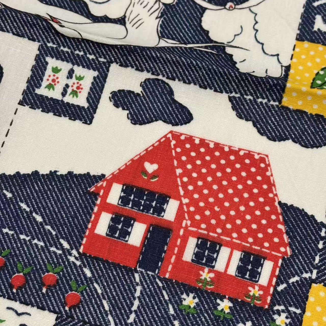 【收藏】1940年美国制造 原版古董布料 大尺寸可连裁 A744