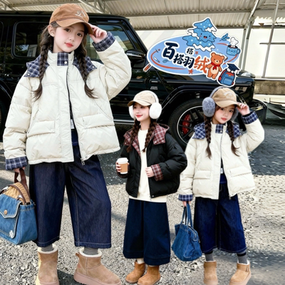 女童冬季羽绒服2025新款短款外套