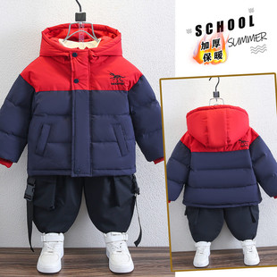 男童冬季羽绒服2025新款男孩帅气三防外套加厚冬装儿童保暖衣服潮