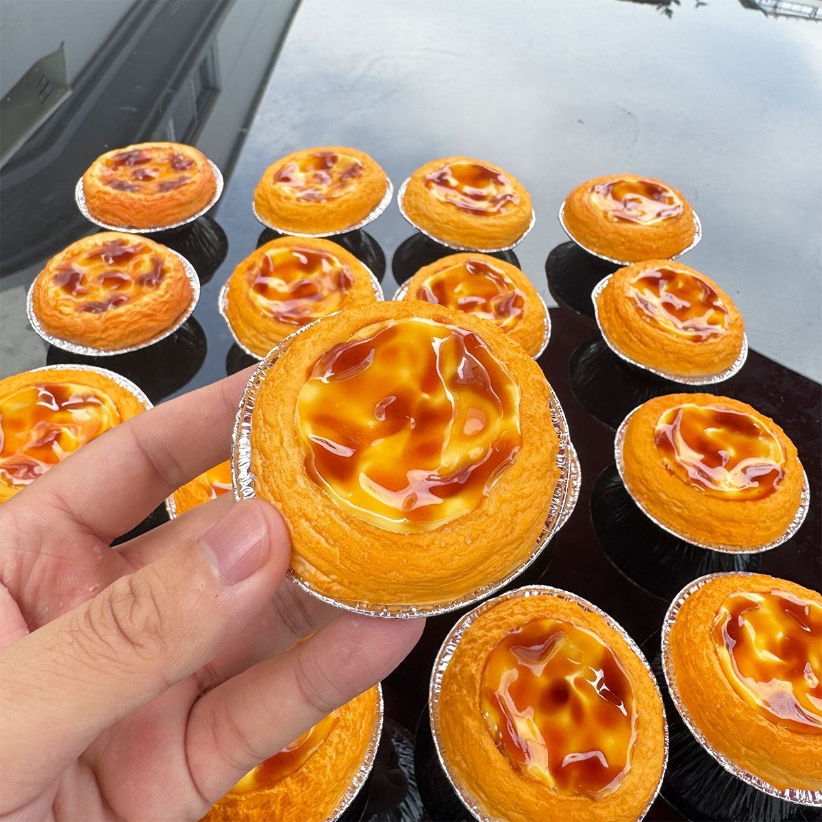 新款pu仿真葡式蛋挞模型摆件