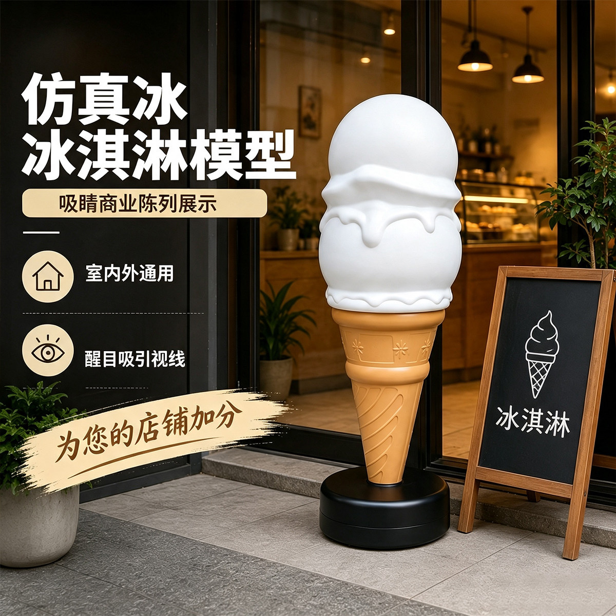 商用仿真冰淇淋甜筒展示灯箱模具