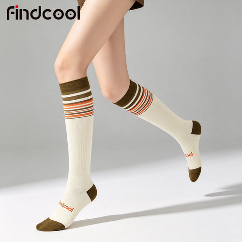 Findcool2双装女显瘦压缩中筒袜