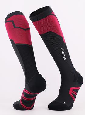 专业徒步袜竞走袜滑雪袜毛圈底长筒运动袜男女专业马拉松跑步袜