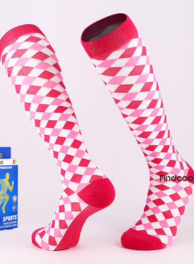 Findcool健身袜女跑步运动压缩袜2双骑行袜男马拉松压缩跑步袜