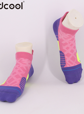 Findcool专业马拉松跑步袜子2双女防滑速干无缝健身低帮运动短袜
