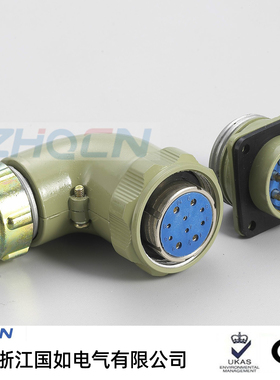 航空插头插座弯型YD32-4芯10芯13芯19圆形连接器YD32K*TRYD32J*TR