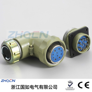 TRYD32J 4芯10芯13芯19圆形连接器YD32K 航空插头插座弯型YD32