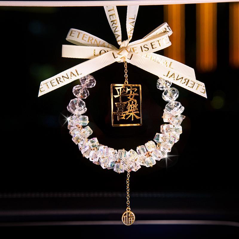 有趣的车饰小挂件升级款大方糖平安喜乐水晶精致汽车内饰轻奢饰品