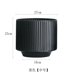 饰花盆植物搭配盆摆件 室内装 北欧风家居铁艺黑色大花盆 西西里