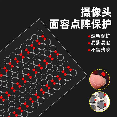手机摄像头保护胶贴圆形透明加厚不留残胶带把手防刮花镜头贴片