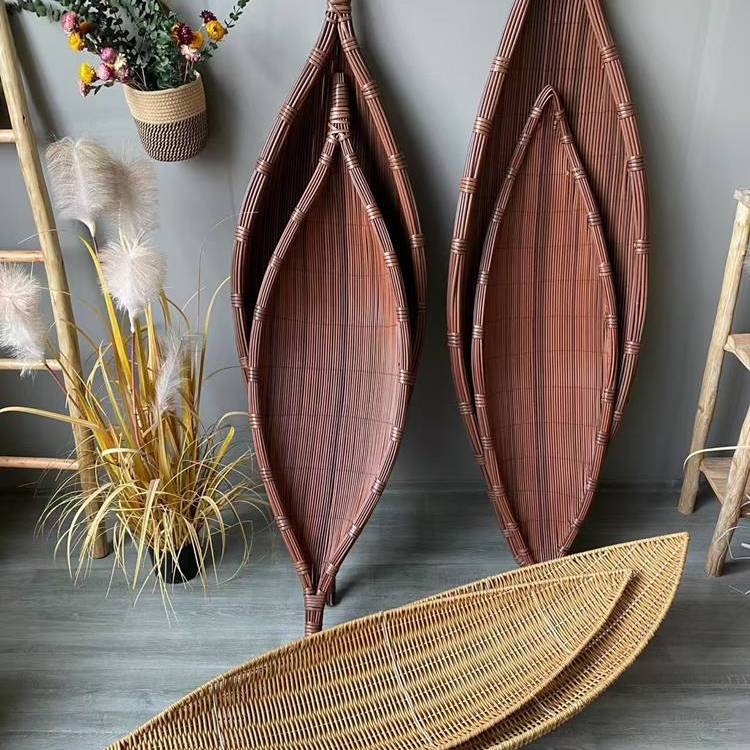 竹編藤籃船型葉子商場酒店裝飾籃