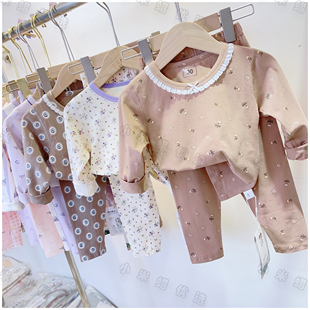 女童秋冬睡衣内衣无骨莱卡纯棉套 宝宝童装 儿童秋衣秋裤 家居服套装