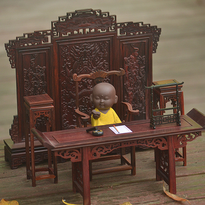 小家具实木微缩书房屏风红酸枝