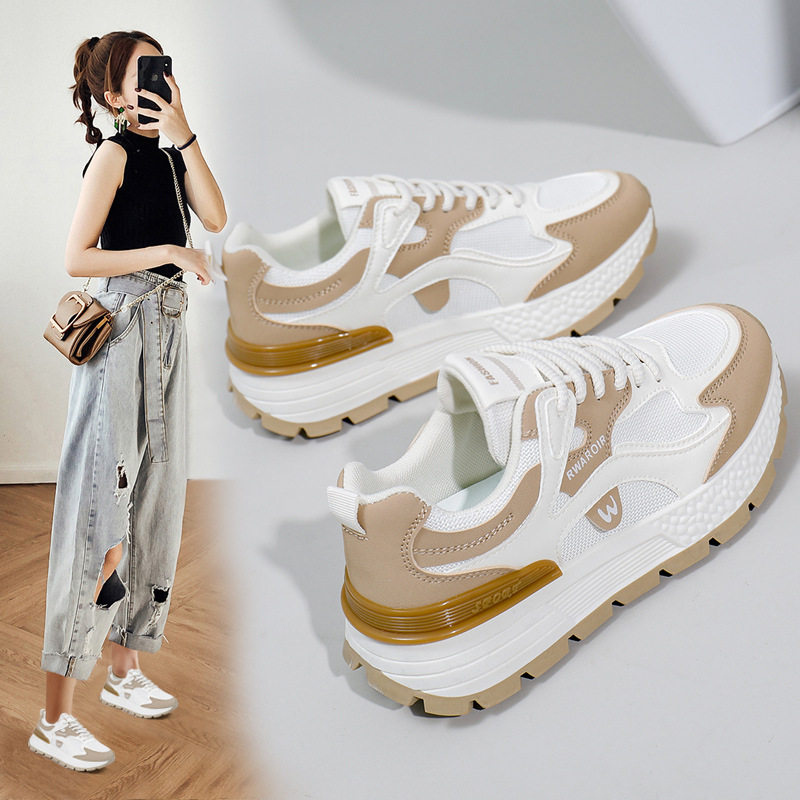 ins韩版低帮老爹鞋女2024春季新款透气学生运动增高休闲ad8802-1