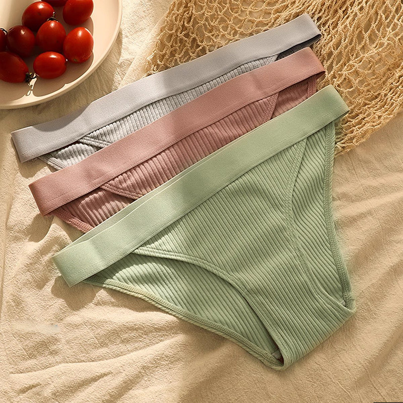 日系简约纯棉少女内裤低腰无痕性感纯色螺纹棉透气女士三角内裤,女士内衣/男士内衣/家居服,女三角裤,淘宝优惠券,粉丝福利购,淘宝优惠卷