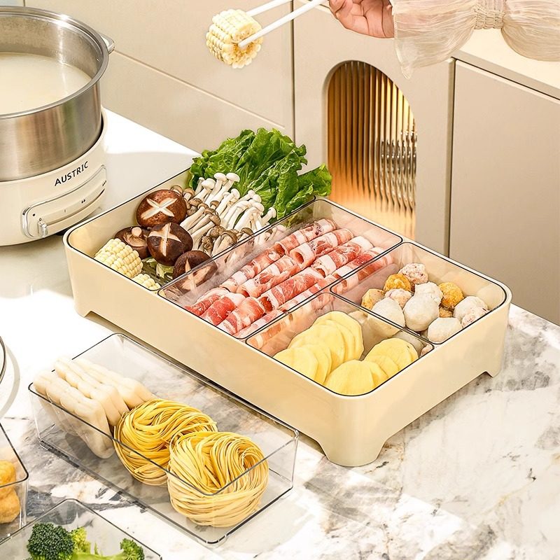 火锅配菜盘厨房可拆卸分格带沥水放菜备菜盘子家用食材托盘备菜盘,厨房/烹饪用具,抹布架/厨房清洁收纳架,淘宝优惠券,粉丝福利购,淘宝优惠卷