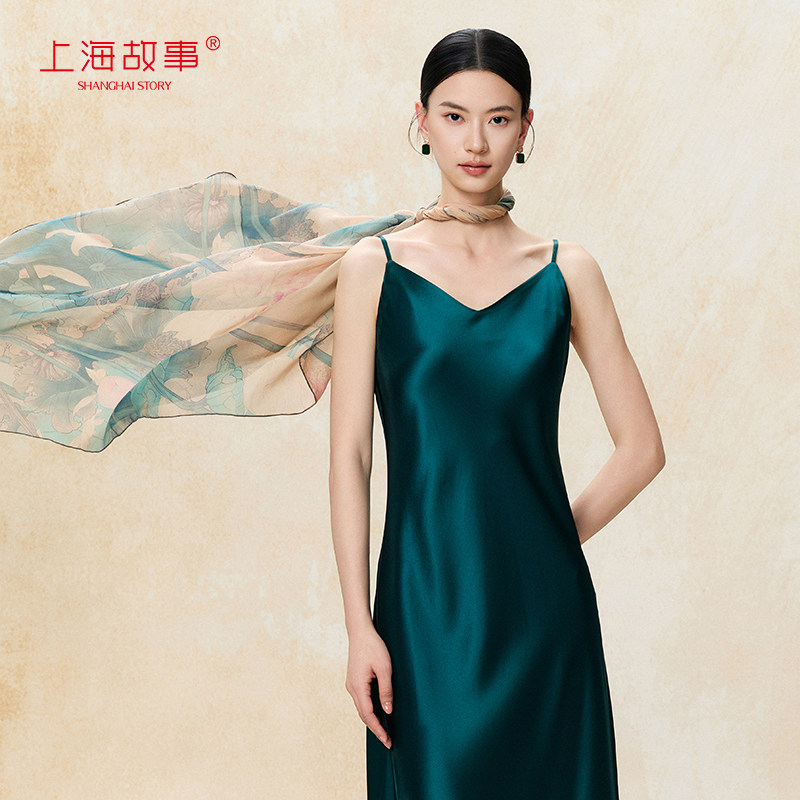 上海故事薯莨纱方巾女