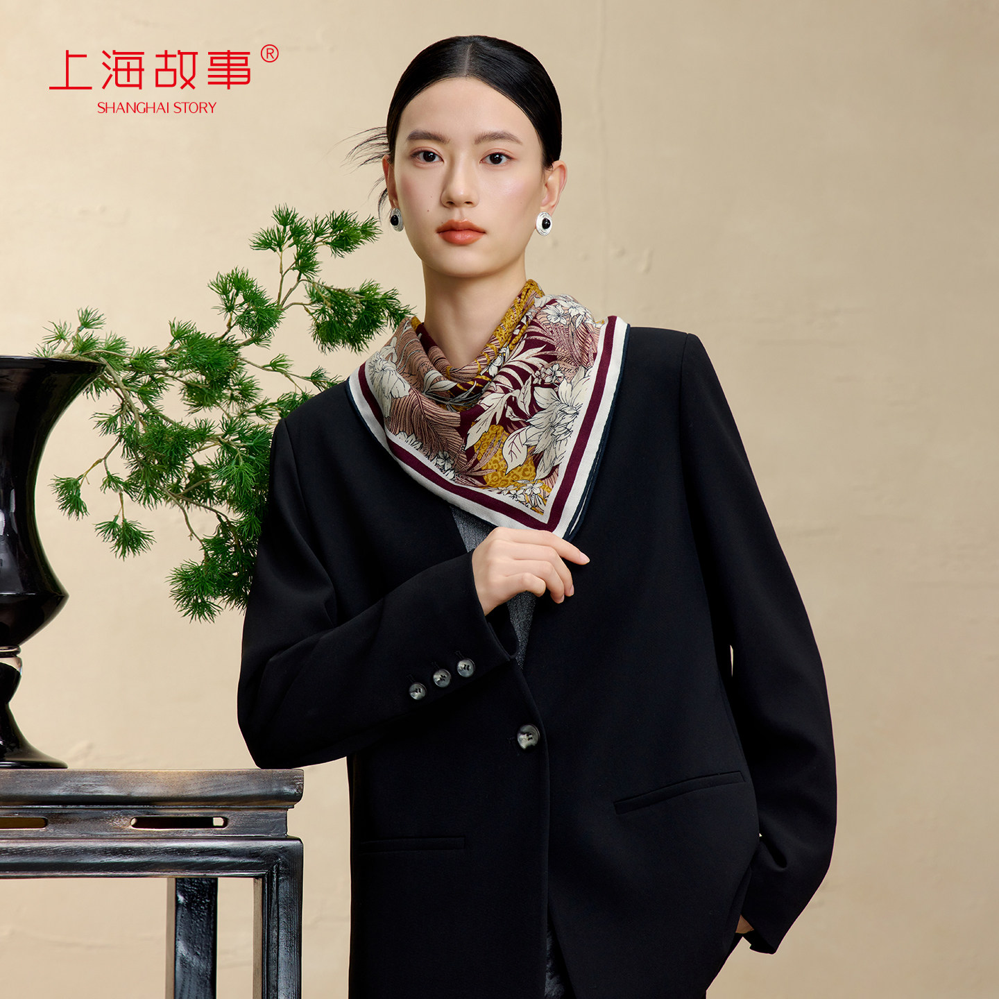 上海故事2025秋冬新款绵羊毛围巾双面印花人字纹中方巾送长辈礼盒,服饰配件/皮带/帽子/围巾,围巾/丝巾/披肩,淘宝优惠券,粉丝福利购,淘宝优惠卷