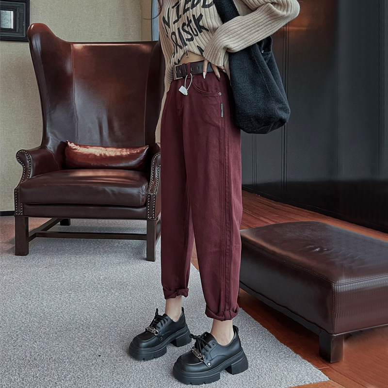 哈伦裤女长裤牛仔2025春秋季