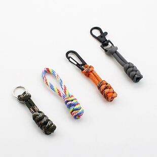 皮皮虾 EDC手工编织伞绳迷你小挂扣随身背包拉链防丢盗钥匙扣刀坠