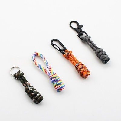 皮皮虾 EDC手工编织伞绳迷你小挂扣随身背包拉链防丢盗钥匙扣刀坠