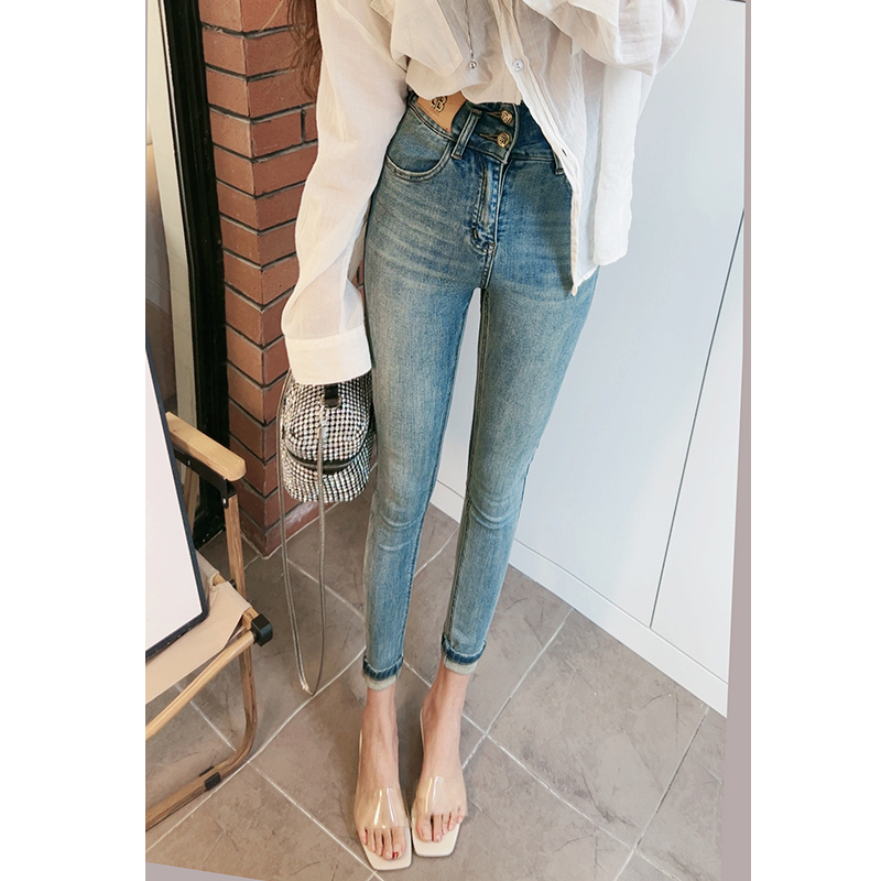 小脚裤九分单裤弹力牛仔2024年