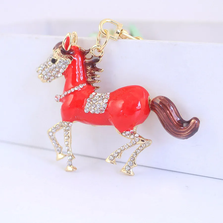 可爱饰品滴油红色生肖马钥匙扣小马汽车钥匙链金属挂件小礼品568