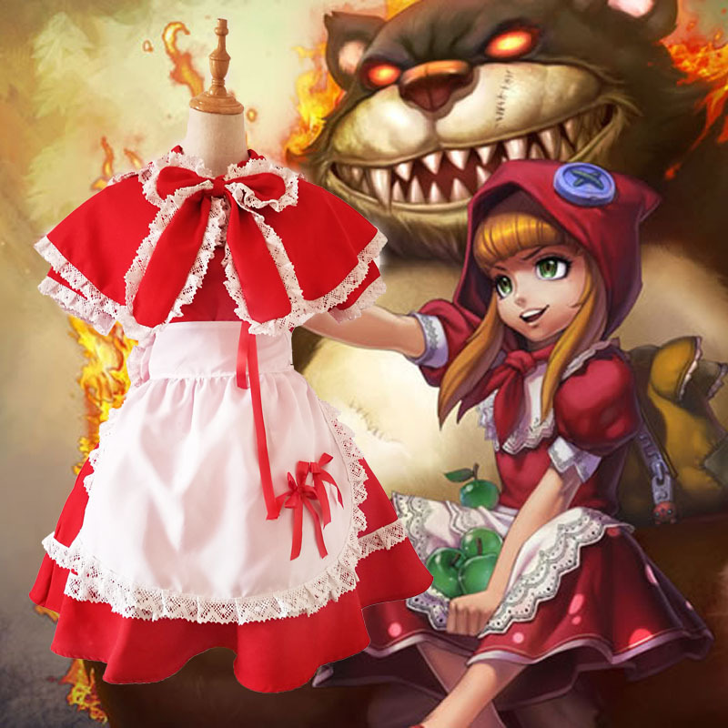 英雄小红帽联盟lolcos安妮女仆装cosplay服装圣诞女巫五件套性感