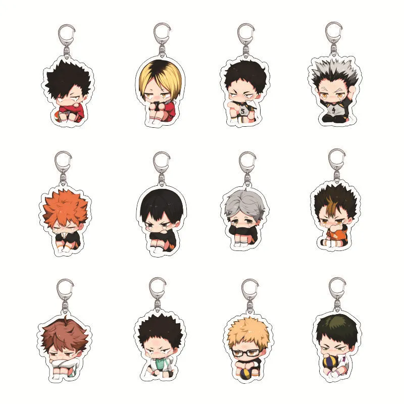 动漫排球少年周边钥匙扣影山飞雄日向翔阳孤爪亚克力挂件买二送一