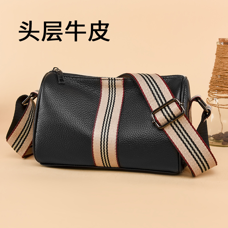 真皮包包女2025新款时尚百搭大容量波士顿枕头包宽带斜挎包女单肩